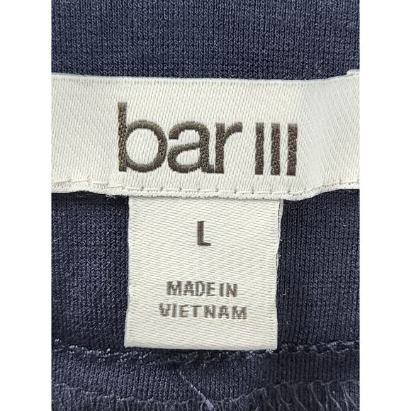 Bar III High Rise Tie Waist Belted Crop Pants Size L Blue Stretch Office Career - Picture 4 of 12